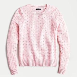 J. Crew Knit Pointelle Crewneck Sweater - Large
